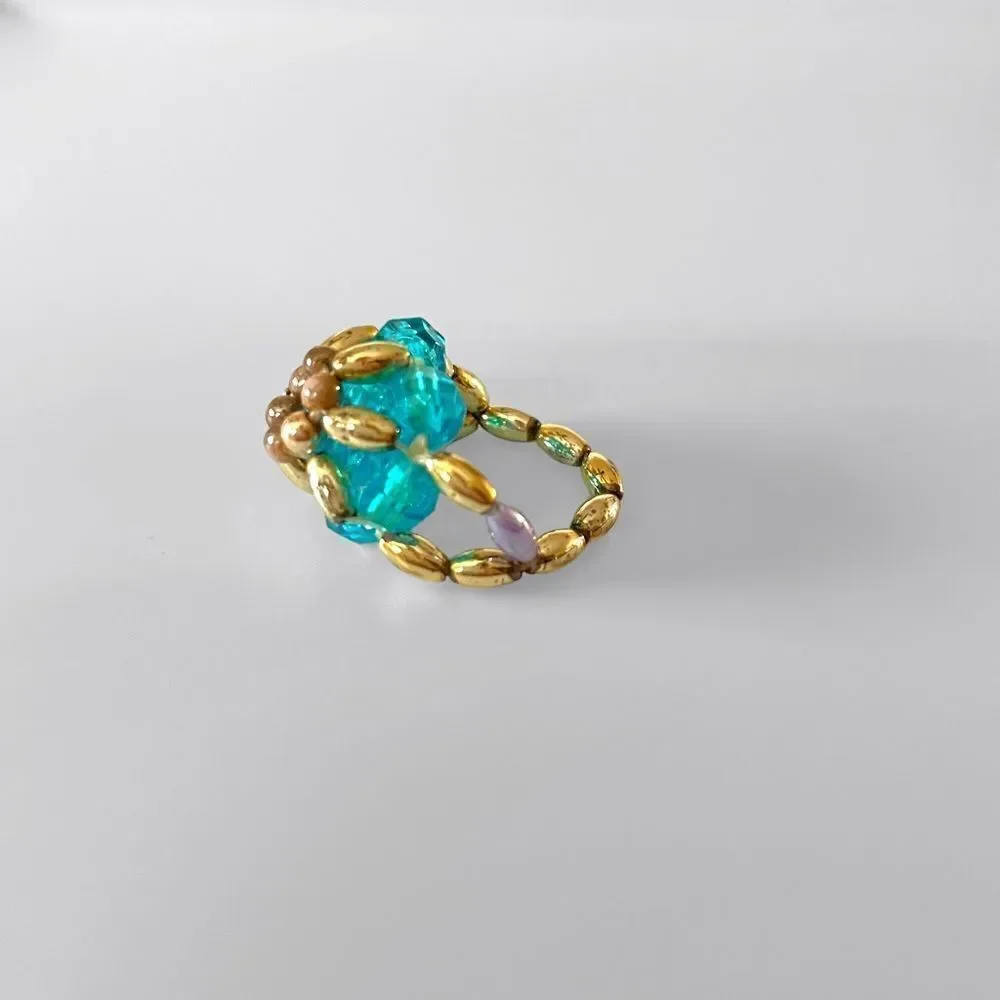 Vintage Bead Flower Ring
